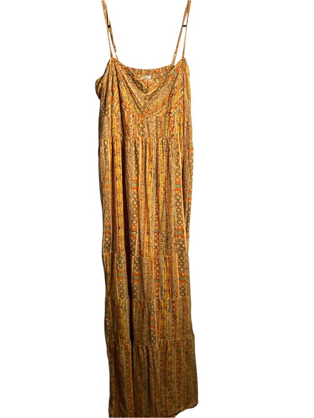World Market Mustard Yellow Boho Maxi Dress